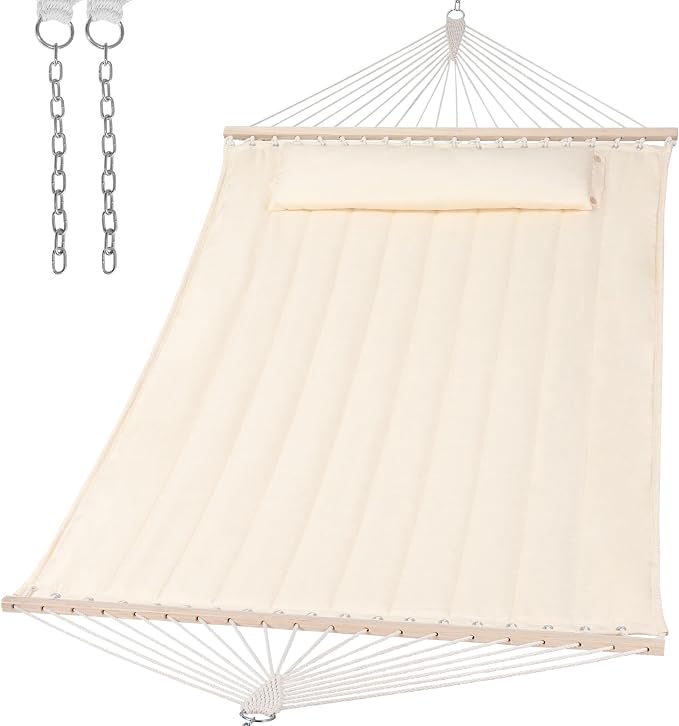 SUNCREAT Hammocks Replacement Hammock for Stand, 475 lbs Capacity, Two Person Backyard Hammock for Outside, Beige by SUNCREAT