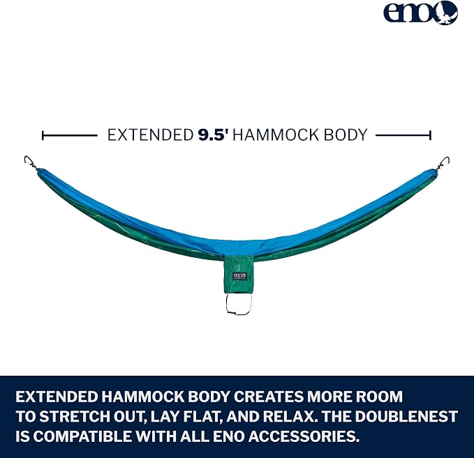 ENO, Eagles Nest Outfitters DoubleNest Lightweight Camping Hammock, 1 to 2 Person, Special Edition Colors, ATC - Image 2