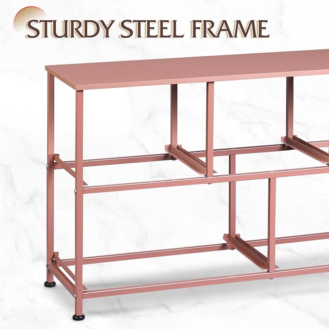 WLIVE Dresser for Bedroom with 5 Drawers, Wide Chest of Drawers, Fabric Dresser, Storage Organization Unit with Fabric Bins for Closet, Living Room, Hallway, Pink and Rose Gold - Image 8
