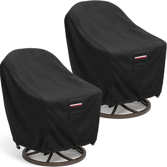 Waterproof Patio Chair Covers, 33W x 35D x 36H inches Heavy Duty Outdoor Furniture Protection Cover Weather Resistant 600D Oxford 2-Pack, Black by Unknown