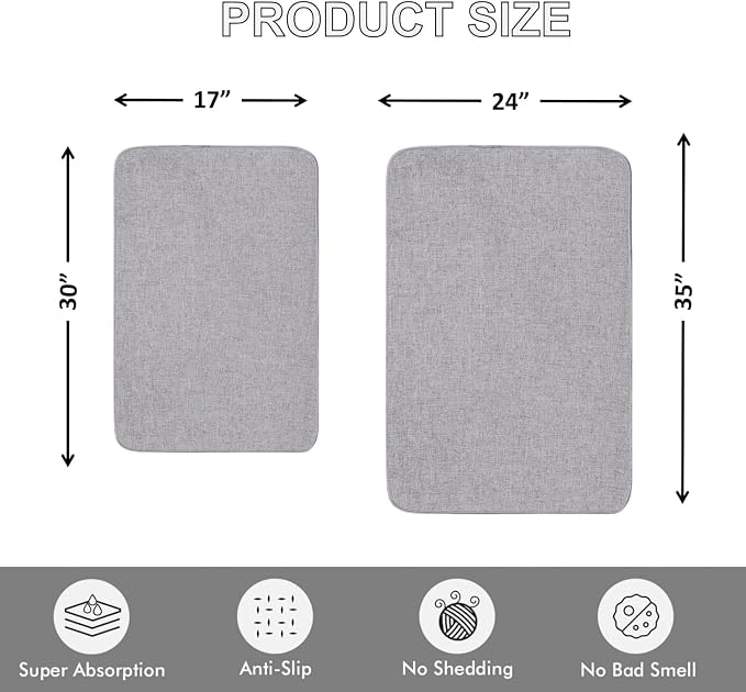 1/10 Inch Ultra Thin Indoor Door Mat, Long-Lasting & Maximum Non-Slip Rubber Backing, Washable & Stain-Resistant Entryway Mat with Powerful Dirt Trapper for Hallway and Kitchen, 47"x24", Gray - Image 2