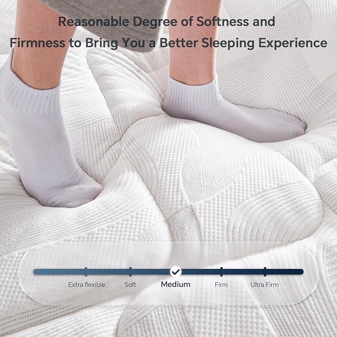 King Size Mattress,12 Inch Hybrid Mattress Individual Pocket Spring Multilayer Hybrid In A Box,Ergonomic,Medium Firm Support Motion Isolation,Sleep And Pain Relief Certipur-US (12 Inch, King)