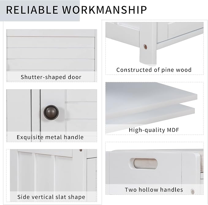 SOFTSEA Storage Bench with 3 Shutter-Shaped Doors Wood Entryway Bench Shoe Bench with Removable Cushion and Hidden Storage - Image 8