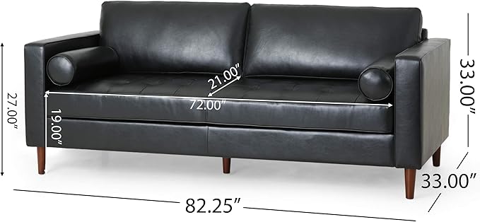Christopher Knight Home Malinta Sofas, Midnight Black + Espresso