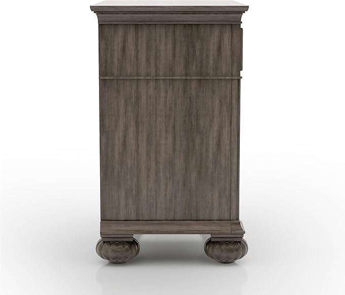 Furniture of America Malierd Traditional Wood 3-Piece Bedroom Set, Panel California King-Size Bed and 3-Drawer Nightstand for Bedroom, Gray