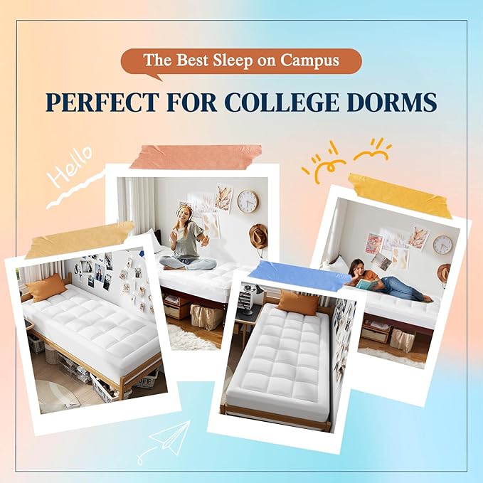 ELEMUSE Twin XL Dual Layer 3 Inch Memory Foam Mattress Topper for College Dorm Bed Room Essentials, 2 Inch Cooling Gel Foam and 1 Inch Soft Pillow Top Pad Extra Long Twin, Extra Support