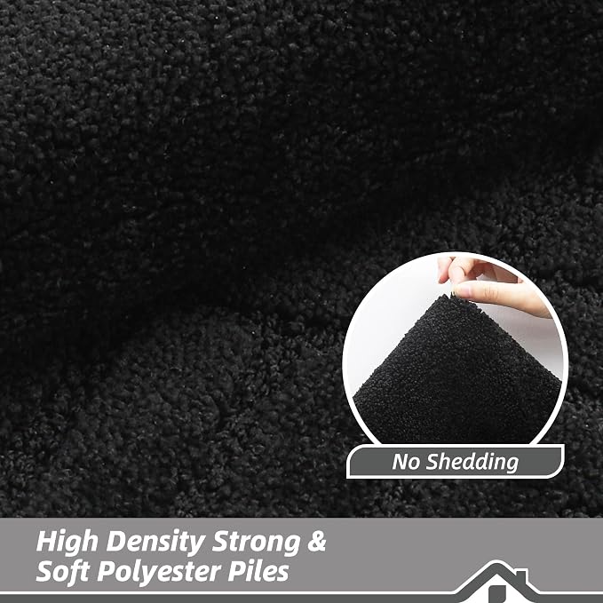 BEQHAUSE Door-Mat Non-Slip Front Doormat Low-Profile Entrance Mats for Front Door Entry Resist Dirt Washable Doormat Absorbent Entryway Door Mat,Black,32"x48" - Image 5