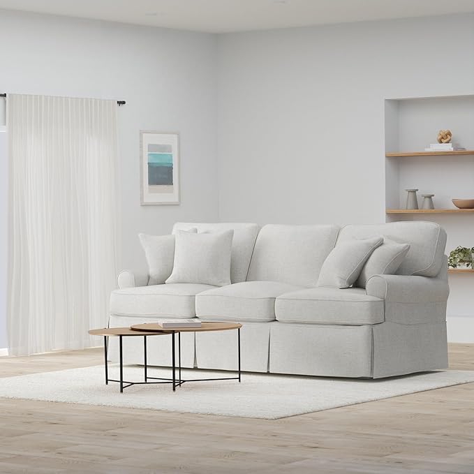 Sunset Trading Horizon Slipcovered Sofa, 85", Light Gray