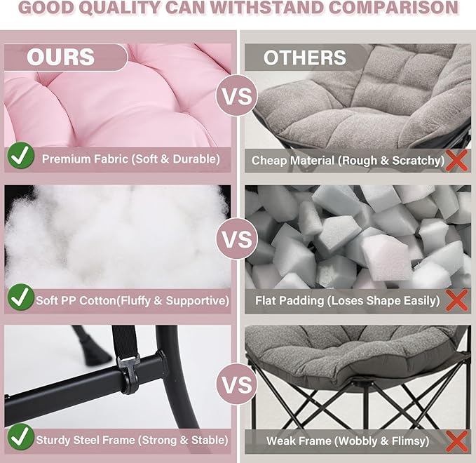 Cozy Lazy Chair with Ottoman, Large Contemporary Accent Peach Pink Chair Set, Leisure Upholstered Reading Armchair for Office, Bedroom, Living Room, Dorm Rooms, Balcony