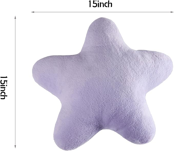 Set of 2 Throw Pillows Star Pillow Couch Pillows Decorative Pillows Bed Pillows Cute Pillows,Purple 15"
