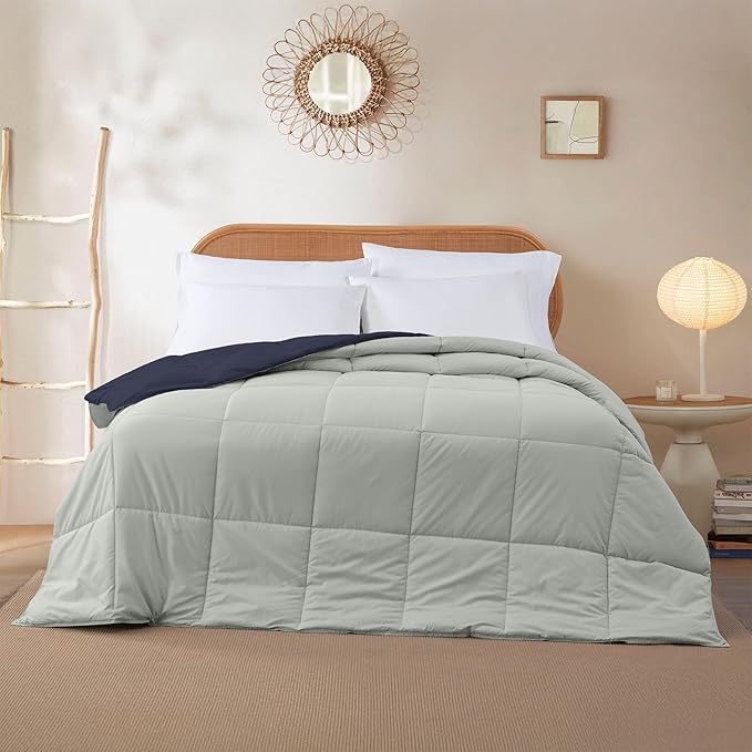 Modern Threads Down Alternative Reversible Comforter Navy/Silver Queen