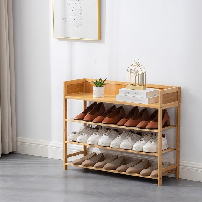 latifolia Bamboo Shoe Rack, 4-Tier Shoe Rack Organizer for Entryway, Living Room(Nature, 31.4''L) - Image 2