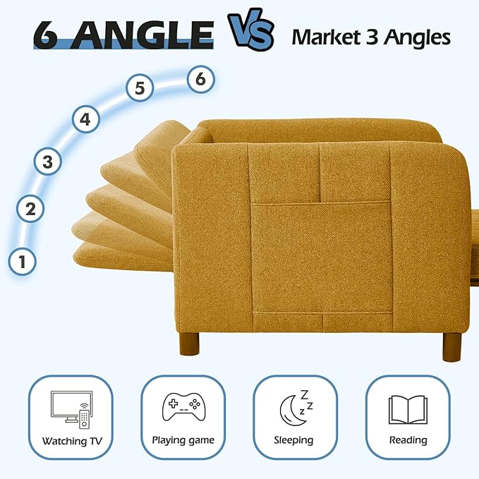 ZZW Sleeper Chair 84" Extra Long Convertible Chair Bed Upgraded 3-in-1 to 4-in-1 Pull Out Chair & Single Sofa Bed for Adult Sleeping Chairs for Living Room & Small Space