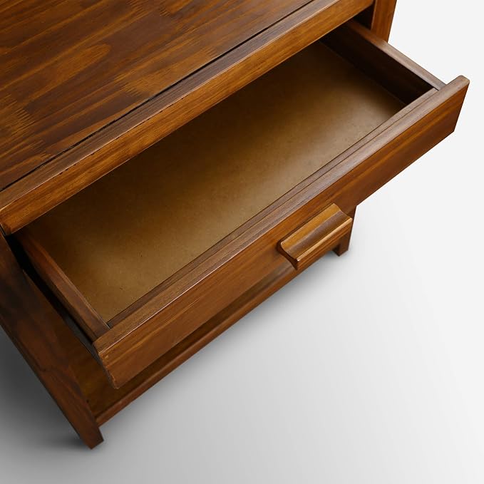 Casual Home Notre Dame Nightstand with USB Ports-Warm Brown 18.75 in x 24 in x 26 in (D x W x H) - Image 11