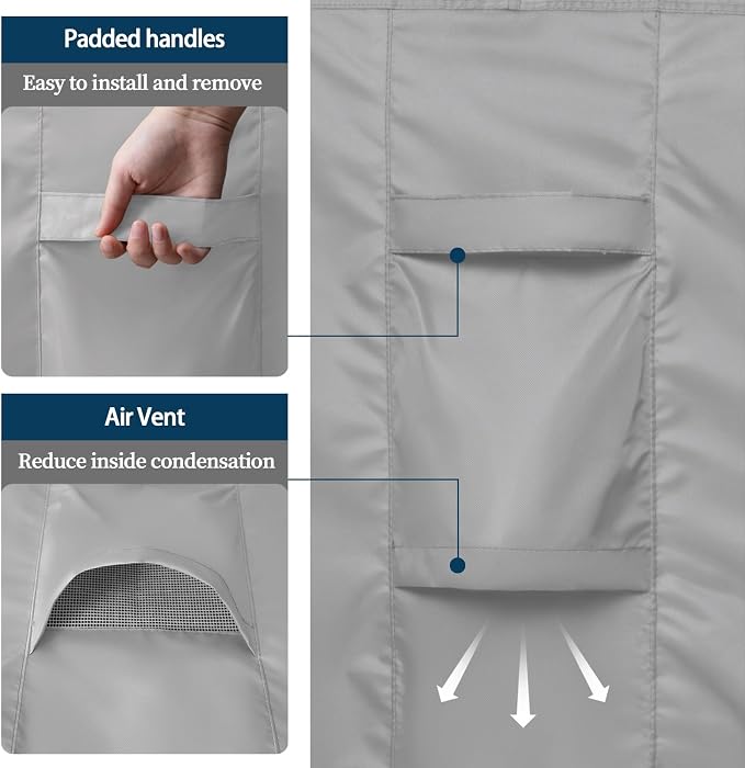 Easy-Going Rectangle Patio Furniture Cover Waterproof Outdoor Dining Table and Chair Cover Anti-UV Outside Sectional Sofa Set Covers (90"L x 64"W x 28"H, Grey) - Image 6