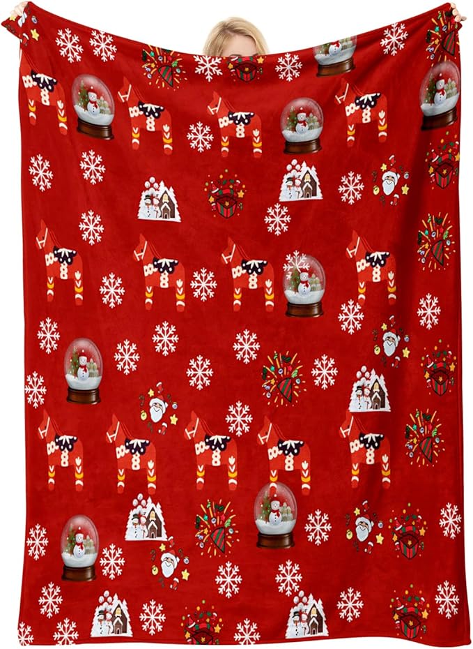 COMFAR Cute Christmas Blankets and Throws for Adults/Women/Boys/Kids, Holiday Fleece Throw Blanket for Couch/Sofa, Holiday Decor, Christmas Decorations/Gifts 50"x 60"
