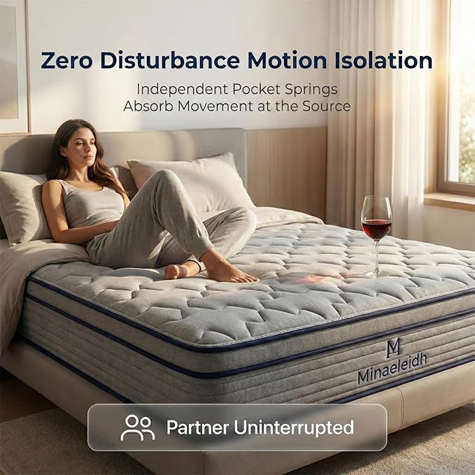 Full Size Mattress 12 Inch, Medium Firm Boxed Hybrid Mattress, Cooling Gel Memory Foam & Motion Isolation Pocket Coils, 350lbs+ Edge Support, Fiberglass-Free, 365-Night Trial, for Couples, Guest Room