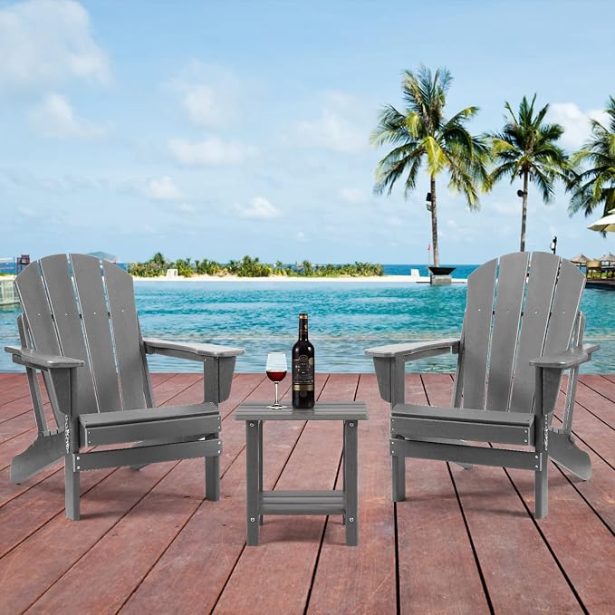 Apolimi Adirondack Outdoor Side Table, 2-Tier Sturdy Patio End Table Weather Resistant, 16.5" Solid Side Table for Patio, Pool, Porch - Image 7