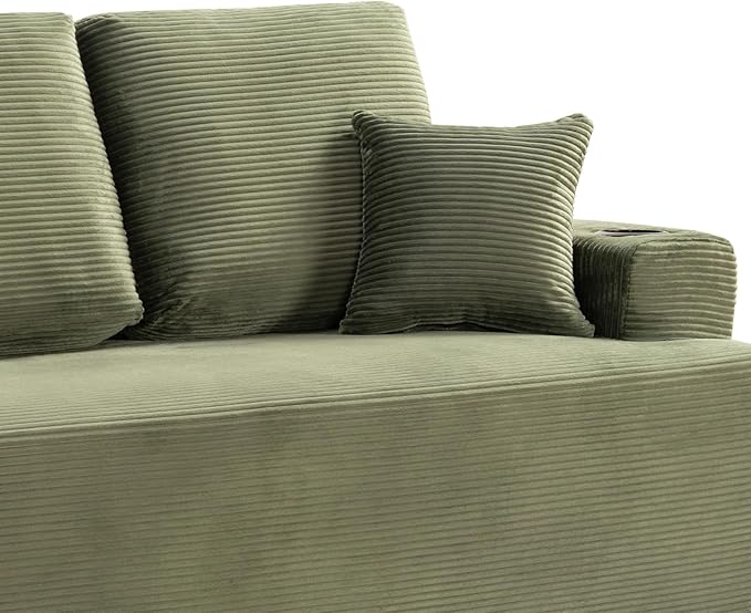 87'' Cloud Loveseat Sofa Couch in a Box with Cup Holders and Side Pockets, 3 Seater High-Density Foam Boneless Love Seat with Deep Seating for Living Room | Breathable material, Anti-slip