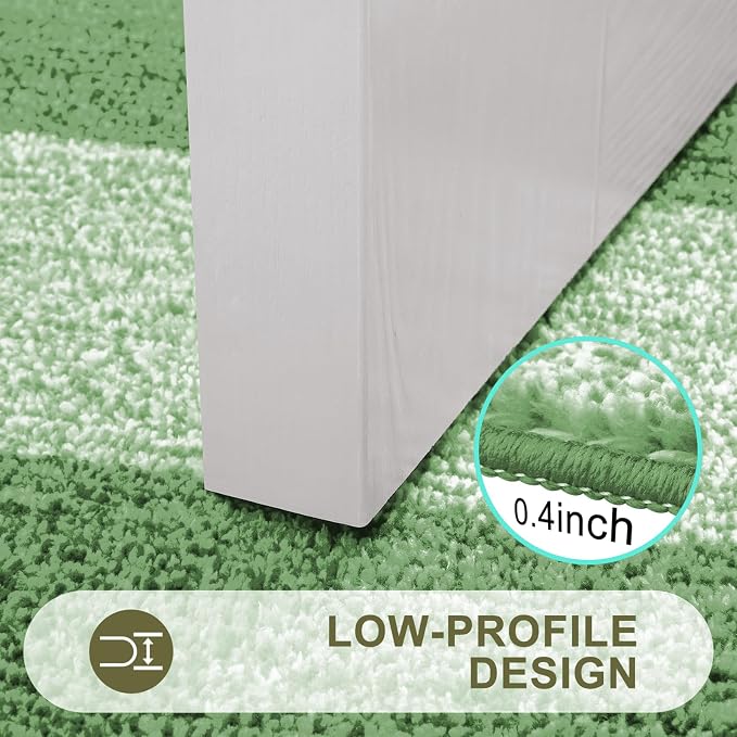 Kitinjoy Indoor Outdoor Door Mat, 36x24 Non-Slip Absorbent Dirt Trapper, Low-Profile Washable Inside Entrance Front Floor Mat, Sturdy Soft Entry Doormats for Entryway, Sage Green - Image 4
