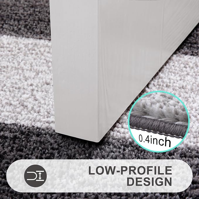 Kitinjoy Indoor Outdoor Door Mat, 48x32 Non-Slip Absorbent Dirt Trapper, Low-Profile Washable Inside Entrance Front Floor Mat, Sturdy Soft Entry Doormats for Entryway, Grey - Image 4