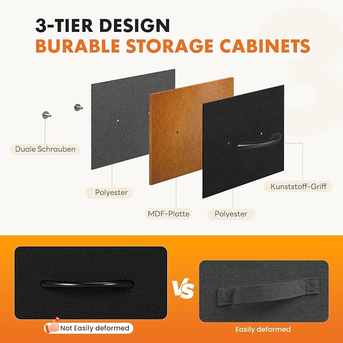 Sweetcrispy Dresser, Dresser for Bedroom Drawer Organizer Storage Drawers, Fabric Storage Tower with 8 Drawers, Chest of Drawers with Steel Frame, Wood Top for Living Room, Closet,Ink - Image 4