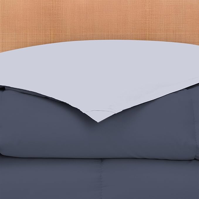 Modern Threads Down Alternative Reversible Comforter Denim/Cloud Blue King