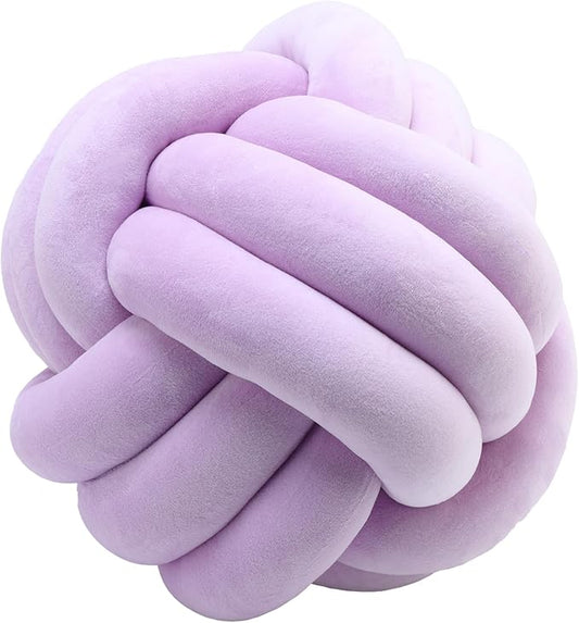 Petrella Knot Pillow Ball Round Throw Pillows Home Decor Cushion Decorative Aesthetic Throw Pillows，Purple 11inch