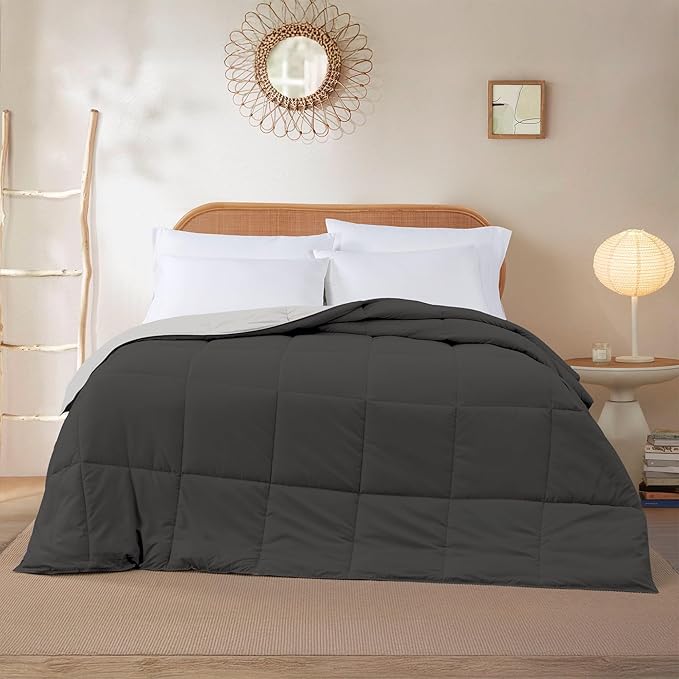 Modern Threads Down Alternative Reversible Comforter Dark Gray/Gray Queen