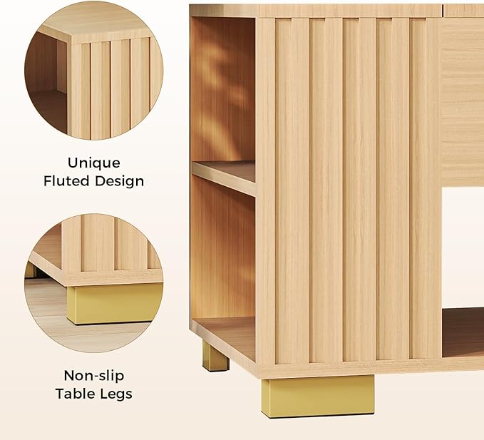 COMHOMA Lift Top Coffee Tables for Living Room, 39" Center Table with Hidden Storage Compartment, Adjustable Wooden Tea Table for Small Spaces, Light Oak