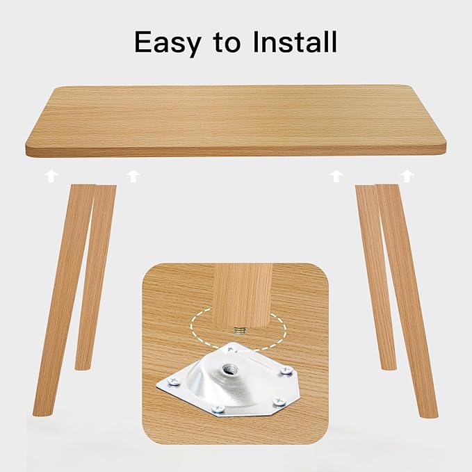Coffee Table Low Table with 4 Solid Wood Leg, Floor Table Desk for Sitting on The Floor, Small Coffee Table for Small Space, Japanese Side Table for Living Room Apartment Home, Rectangle Brown