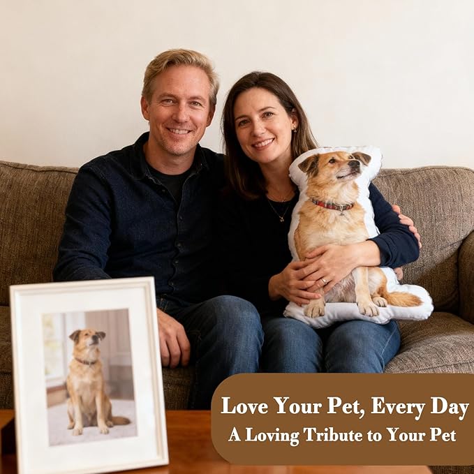Custom Pet Pillow with Picture Personalized Photo Dog Cat Face Shaped Pillow, Double-Sided Printed Stuffed Animal Cushion for Home Sofa Decor, Memorial Gifts for Pet Lovers