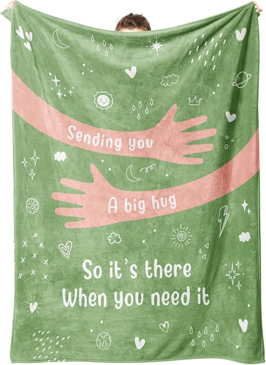 Afterprints Get Well Gifts for Women Men, Hug/Healing Blanket, Thinking of You/Cancer Care/Sympathy/After Surgery Gifts for Friends, Sister, Coworkers, Soft Throw Blankets 50'' x 60''