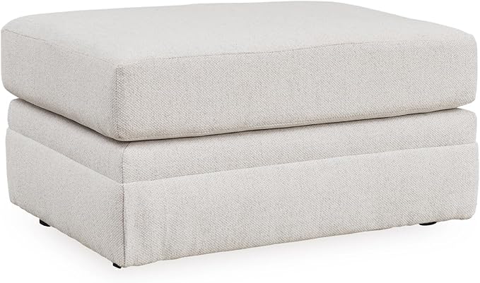 Signature Design by Ashley Maitelynn Casual Upholstered Ottoman, White