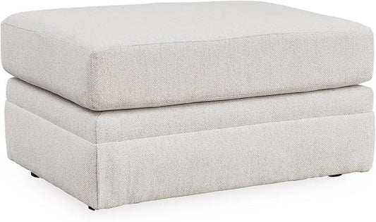Signature Design by Ashley Maitelynn Casual Upholstered Ottoman, White