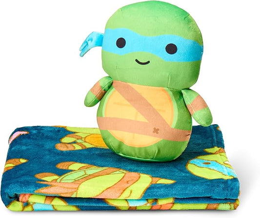 Northwest Nickelodeon Teenage Mutant Ninja Turtles, Cute Leo, Silk Touch Throw and Hugger Set, 50 x 60 Inches