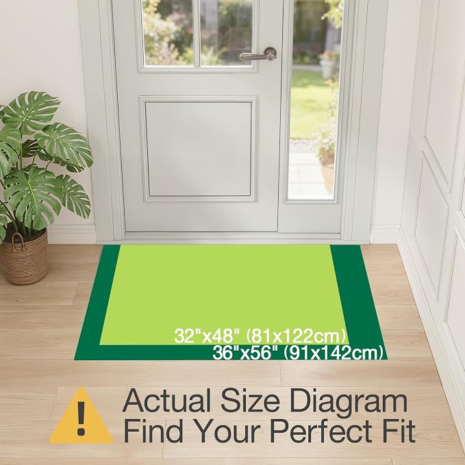 LUMI Ultra Thin Indoor Door Mat for Entrance 32"x48", Non Slip Entryway Mat, Low Profile Doormat, Unique Herringbone Design Carpet for Inside, Patio, Porch, Medium Gray - Image 2