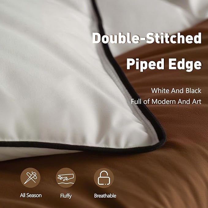 Breathable White Goose Down Fiber Comforter Queen Size 90”x90”, Super Cozy and Soft Hotel Quilted Duvet Insert Queen, All Season Fluffy Comforter,Perfect for Luxurious Comfort for the Master Bedroom
