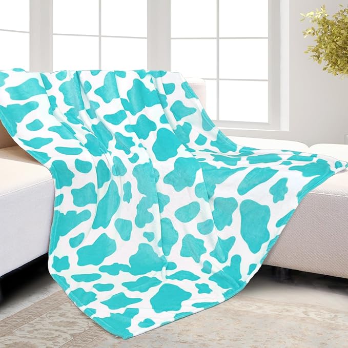 HSEEC Blue Throw Blanket for Bed - Lightweight Soft Fleece Blanket Throws for Couch, Fuzzy Cozy Bedding Decor for Girls Bedroom, Living Rome, All Seasons - Light Teal Blue Gifts for Women 60" x 80"