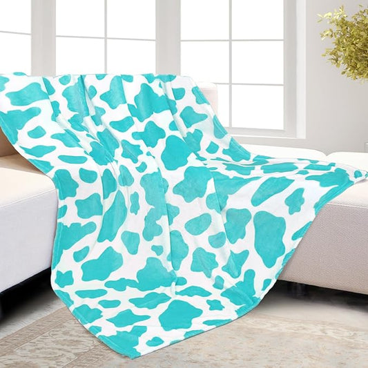 HSEEC Blue Throw Blanket for Bed - Lightweight Soft Fleece Blanket Throws for Couch, Fuzzy Cozy Bedding Decor for Girls Bedroom, Living Rome, All Seasons - Light Teal Blue Gifts for Women 60" x 80"