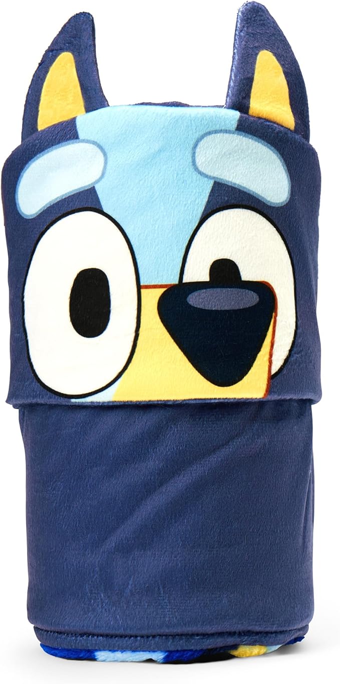 Northwest BBC Studios Bluey Throw Blanket, Wearable Hooded 3D Sculpted Silk Touch Throw, 40"x50"