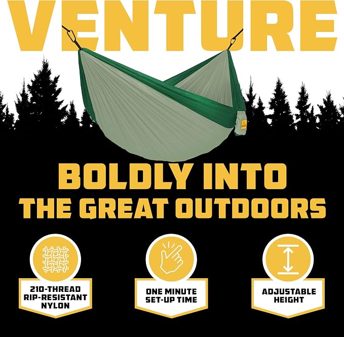 Wise Owl Outfitters Camping Hammock – 500lbs Portable Hammock with Tree Straps - Travel, Backpacking, Hiking, Outdoors Camping Gear - Single or Double - Image 3