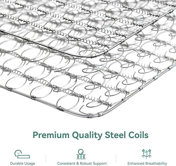 Novilla 6 Inch Queen Mattress, Hybrid Queen Size Mattresses with BioAir Comfort Foam for Pressure Relief, Medium Plush Colchones with Innerspring CertiPUR-US Certified for Kids Mattress in a Box