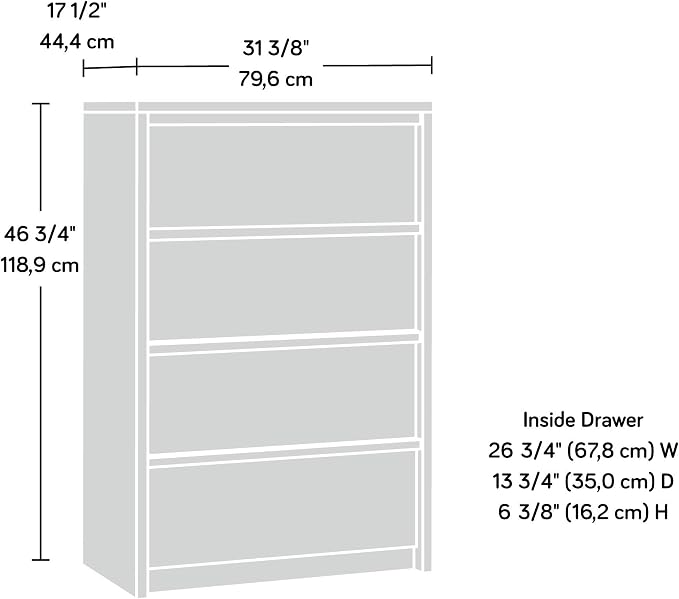 Sauder Harvey Park 4-Drawer Chest, Grand Walnut finish - Image 3
