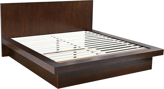 Coaster Home Furnishings Jessica Contemporary 4-Piece Bedroom Set Eastern King Size LED Panel Bed Frame 43-inch Headboard Cappuccino 200711KE-S4