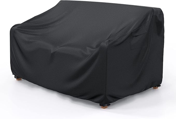Mrrihand Heavy Duty Patio Sofa Cover Waterproof, 3-Seater Outdoor Sofa Loveseat Cover, Outdoor Patio Furniture Cover with Air Vent and Handles, 85" W×35" D×35" H, Black by Mrrihand