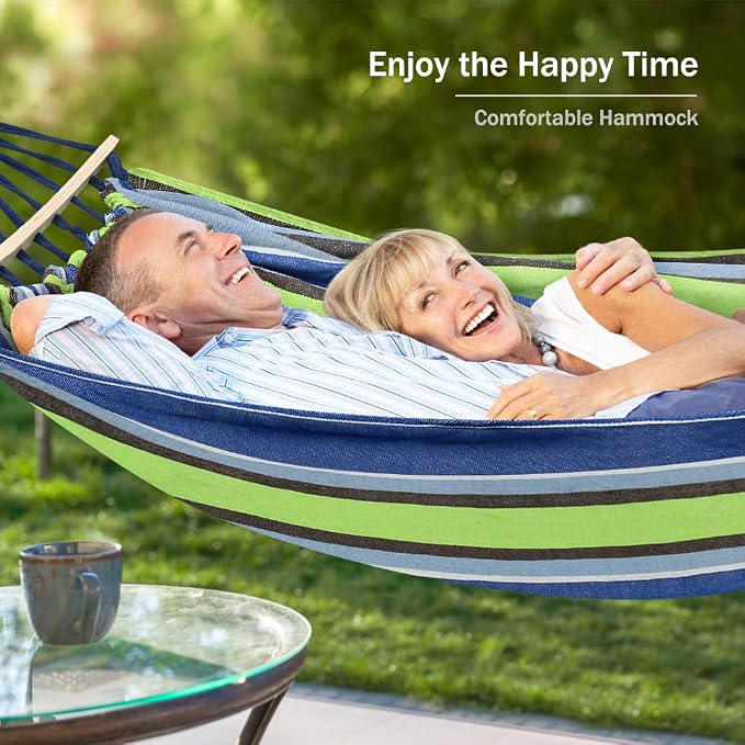 MOSFiATA Hammocks Portable Camping Hammock Upgraded 550lb Comfortable Fabric Hammock with Two Anti Roll Balance Beam and Sturdy Tree Straps for Camping, Patio, Backyard, Outdoor （Light Green） - Image 6