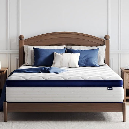 Avenco Queen Mattress, 10 inch Queen Size Mattress with Smarts™ Coil Individual Pocket Spring for Silent Sleep and Strong Edge Support, Mattresses in a Box CertiPUR-US Certified