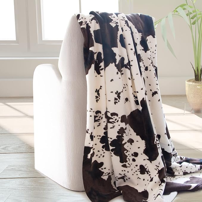 Cute Cow Print Blanket for Kids Cozy Soft Lightweight Cow Throw Blanket Warm Fleece Fuzzy Plush All Season Sofa Bed Travel Couch Cow Blankets Gifts for Baby Toddler Pet 40"x50"