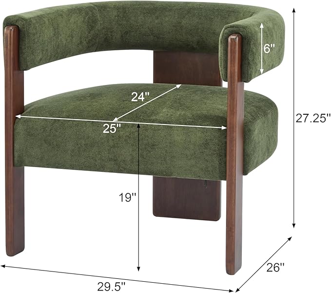 Christopher Knight Home Nettie Modern Accent Chair for Living Room, Velvet Fabric Single Lounge Sofa Chair with Wooden Frame, Comfy Reading Chair for Bedroom, Lounge Armchair with Cushion, Olive Green